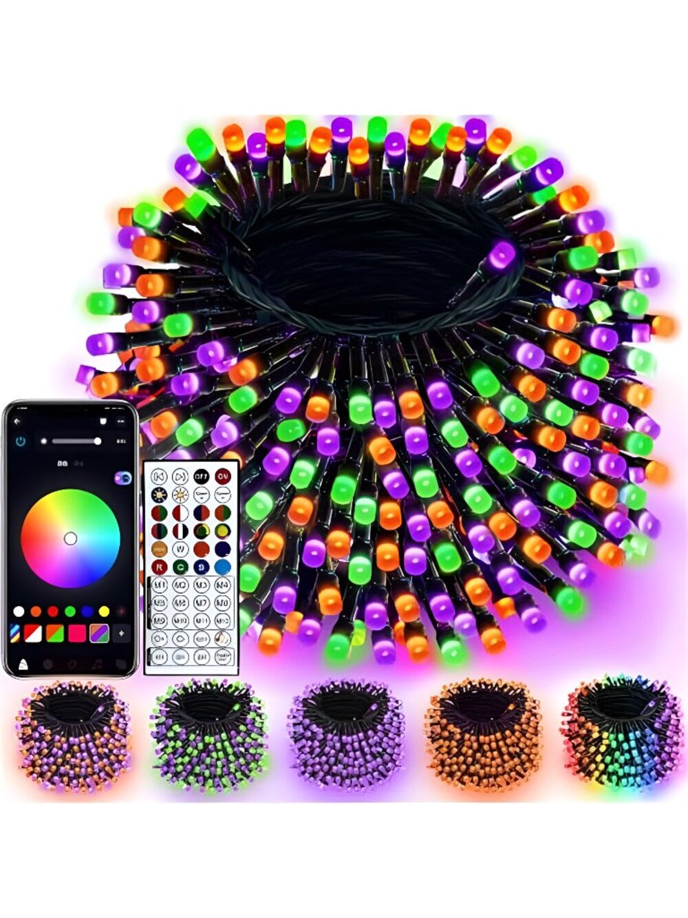 240LED Smart Color Changing String Lights 92FT Halloween Lights App Remote